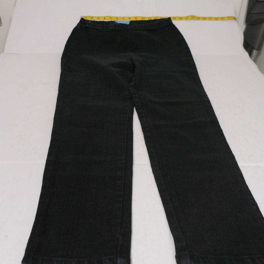 Womens Plain Denim Leggings M Black Minimalist Pull On Basic Goth Grunge Stretch